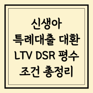 신생아 특례대출 대환 LTV DSR 평수